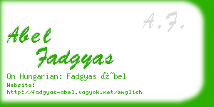 abel fadgyas business card